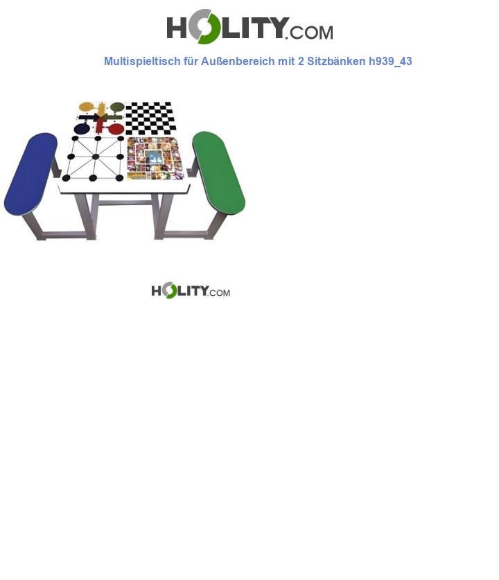 Multispieltisch für Außenbereich mit 2 Sitzbänken h939_43