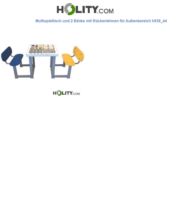 Multispieltisch und 2 Bänke mit Rückenlehnen für Außenbereich h939_44