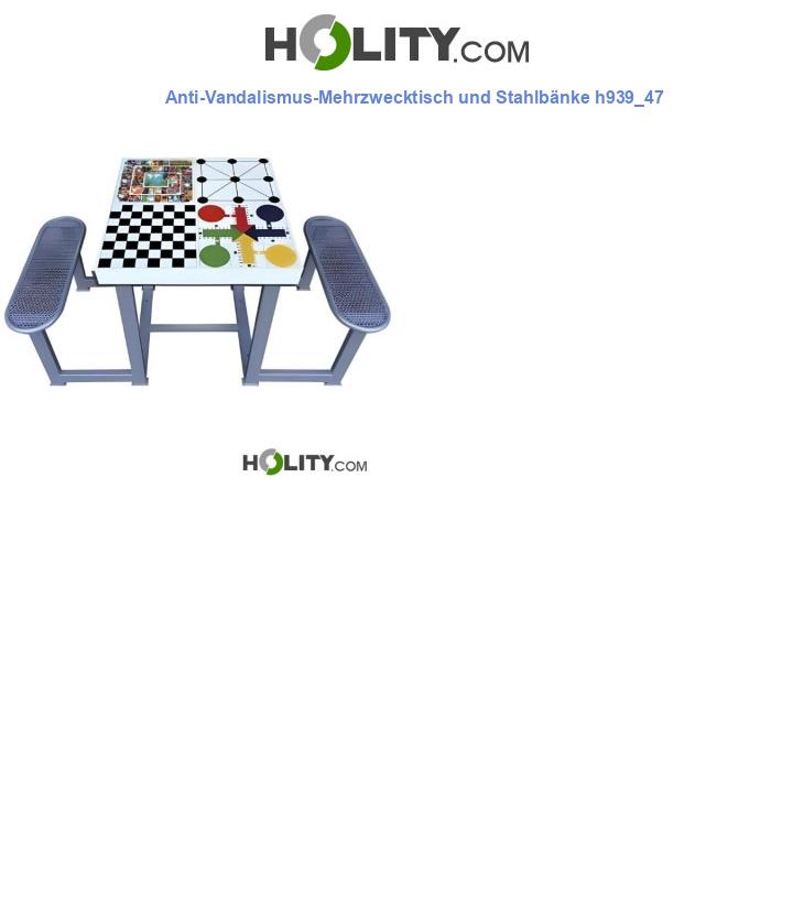 Anti-Vandalismus-Mehrzwecktisch und Stahlbänke h939_47