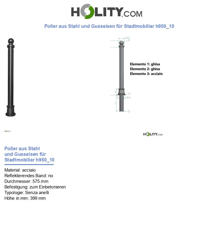 Poller aus Stahl und Gusseisen für Stadtmobiliar h950_10