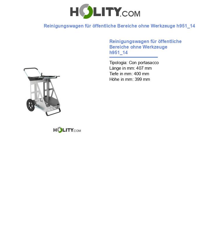 Reinigungswagen für öffentliche Bereiche ohne Werkzeuge h951_14