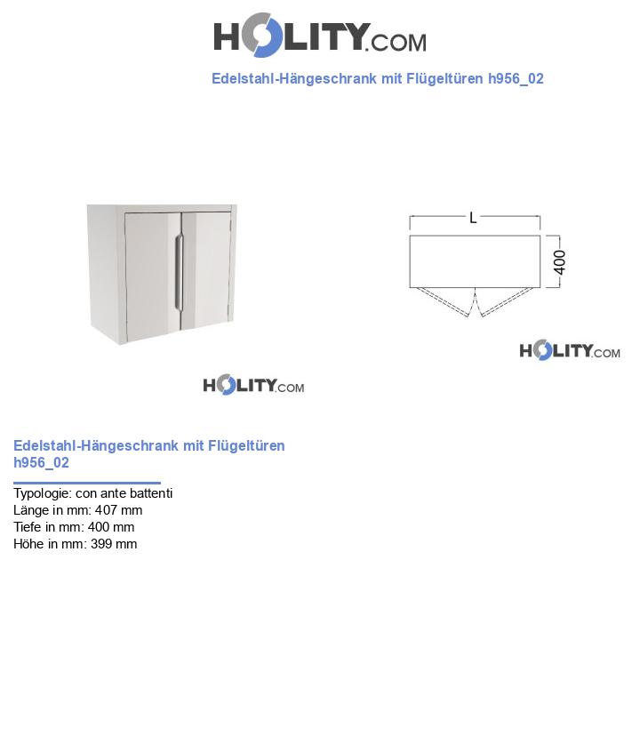 Edelstahl-Hängeschrank mit Flügeltüren h956_02
