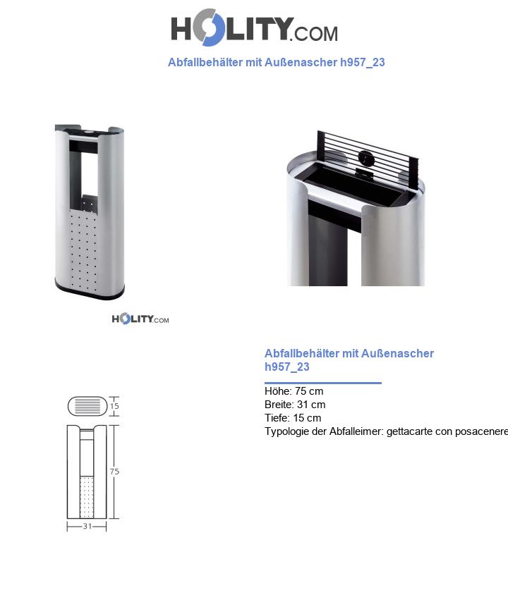 Abfallbehälter mit Außenascher h957_23