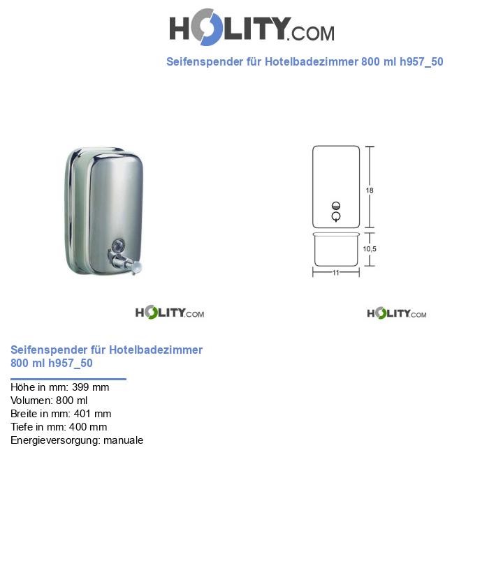 Seifenspender für Hotelbadezimmer 800 ml h957_50