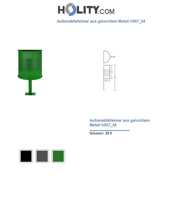 Außenabfalleimer aus gelochtem Metall h957_54