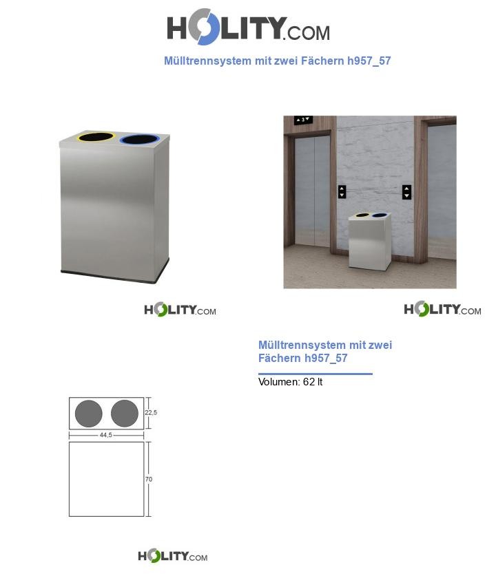 Mülltrennsystem mit zwei Fächern h957_57