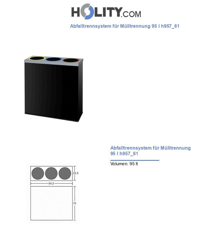 Abfalltrennsystem für Mülltrennung 95 l h957_61