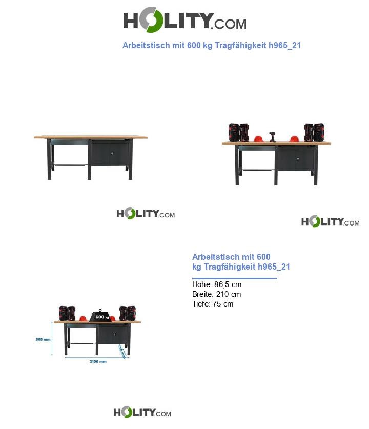 Arbeitstisch mit 600 kg Tragfähigkeit h965_21