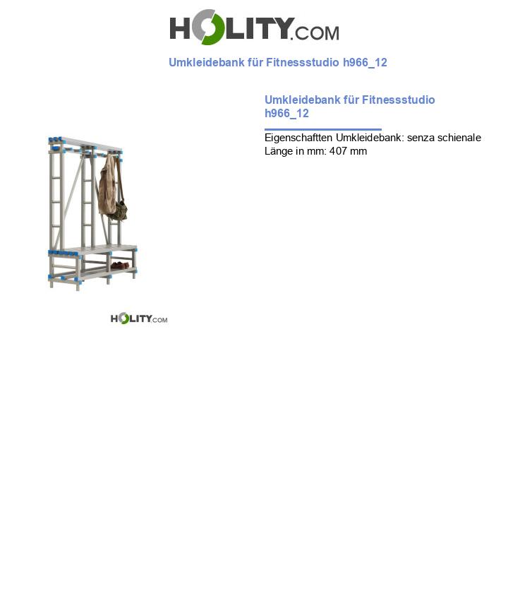 Umkleidebank für Fitnessstudio h966_12