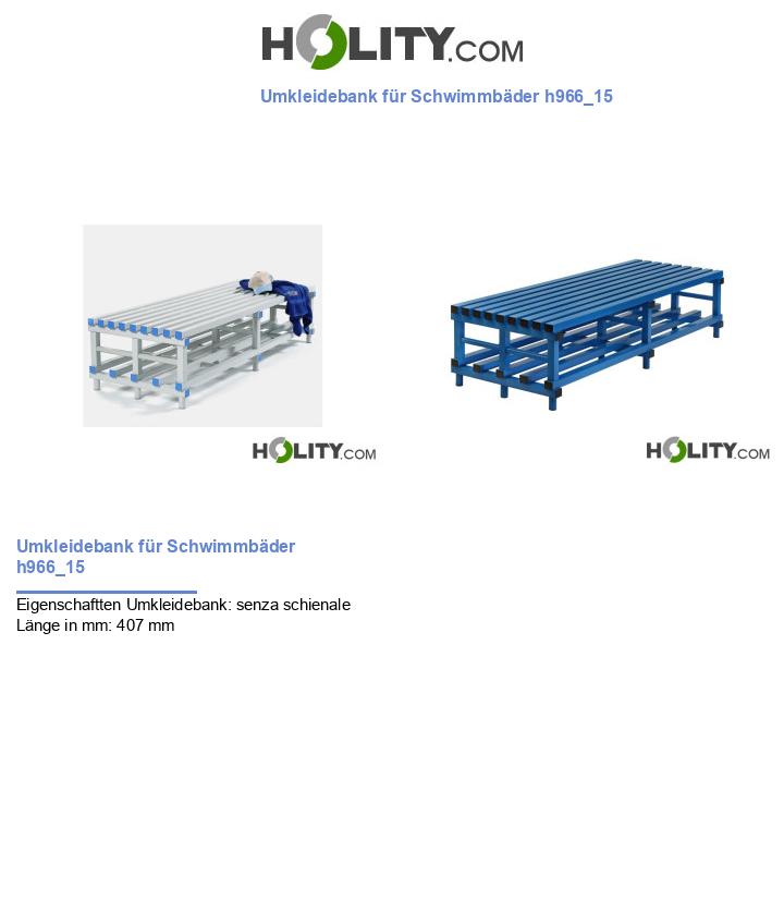 Umkleidebank für Schwimmbäder h966_15