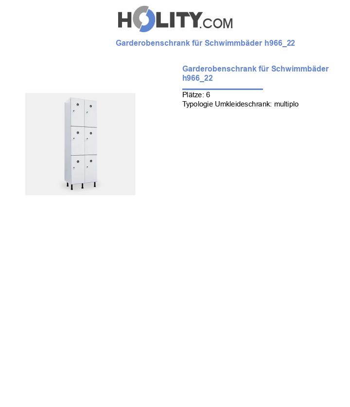 Garderobenschrank für Schwimmbäder h966_22