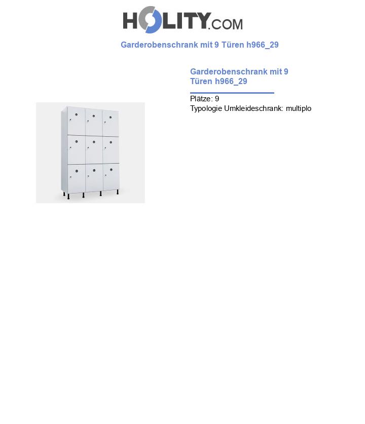 Garderobenschrank mit 9 Türen h966_29