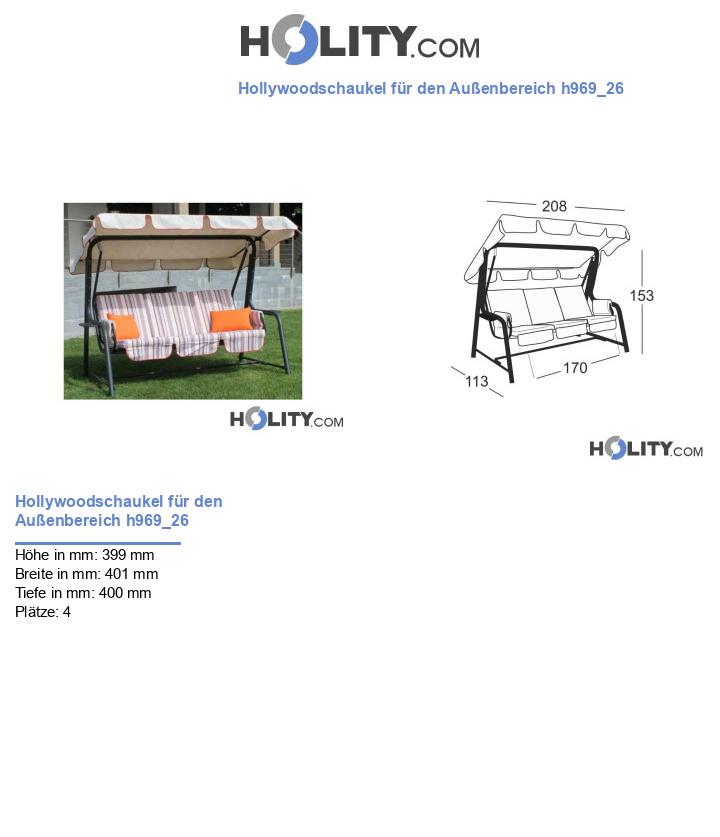 Hollywoodschaukel für den Außenbereich h969_26