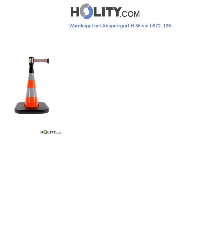 Warnkegel mit Absperrgurt H 85 cm h972_126
