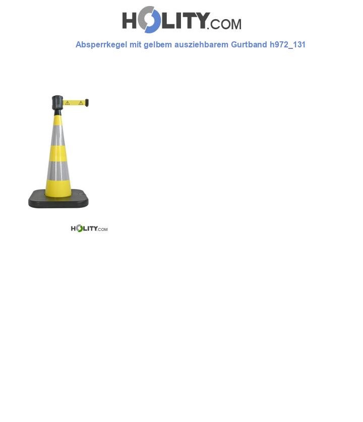 Absperrkegel mit gelbem ausziehbarem Gurtband h972_131
