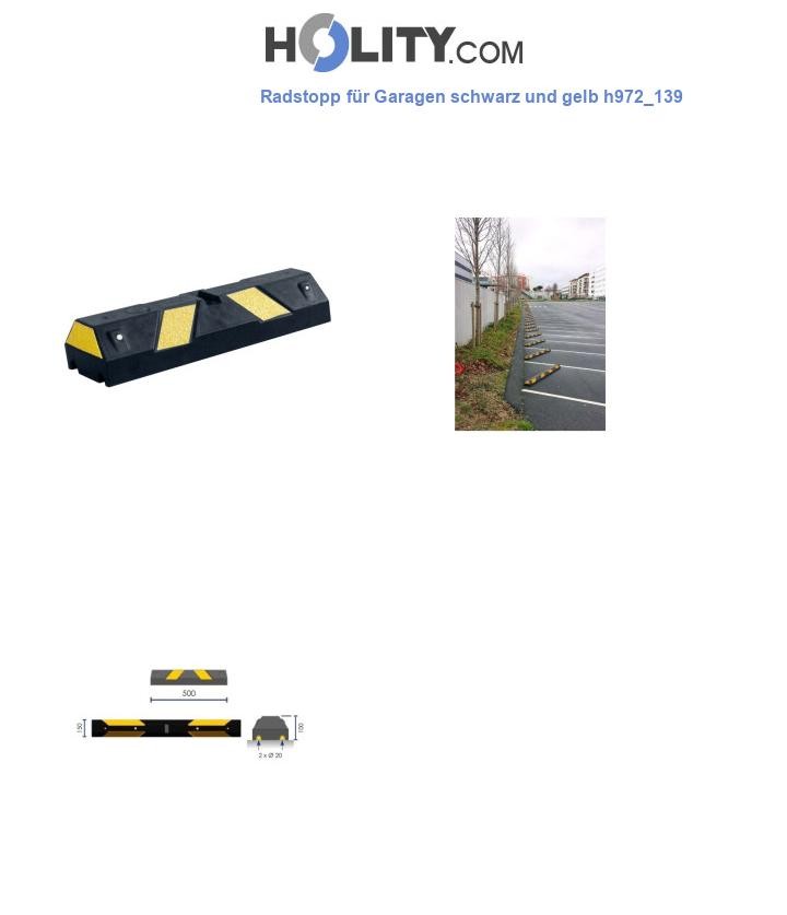 Radstopp für Garagen schwarz und gelb h972_139