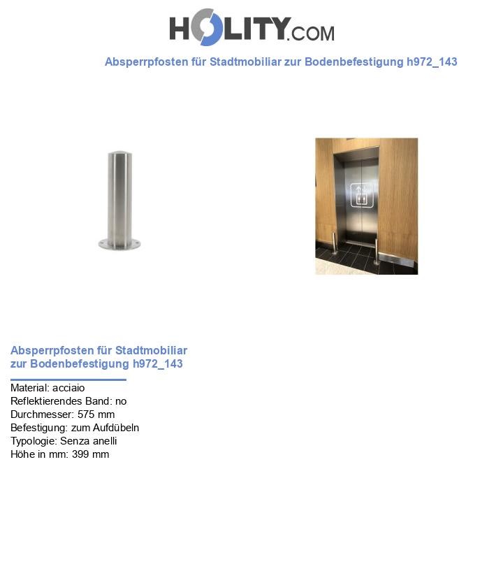 Absperrpfosten für Stadtmobiliar zur Bodenbefestigung h972_143