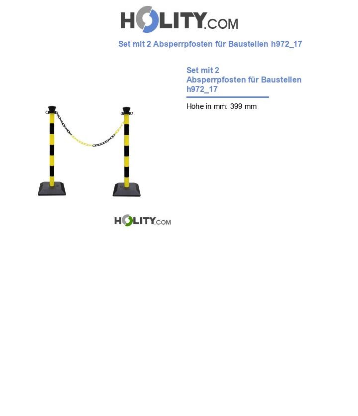 Set mit 2 Absperrpfosten für Baustellen h972_17