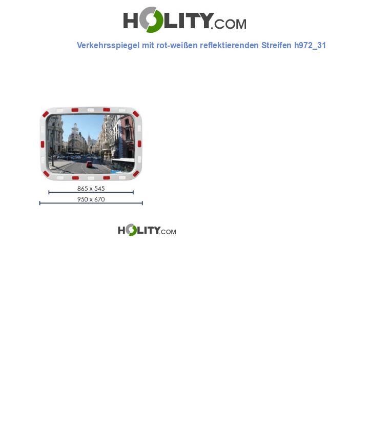 Verkehrsspiegel mit rot-weißen reflektierenden Streifen h972_31