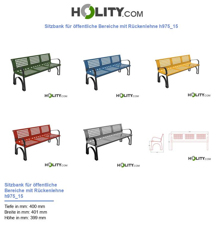 Sitzbank für öffentliche Bereiche mit Rückenlehne h975_15