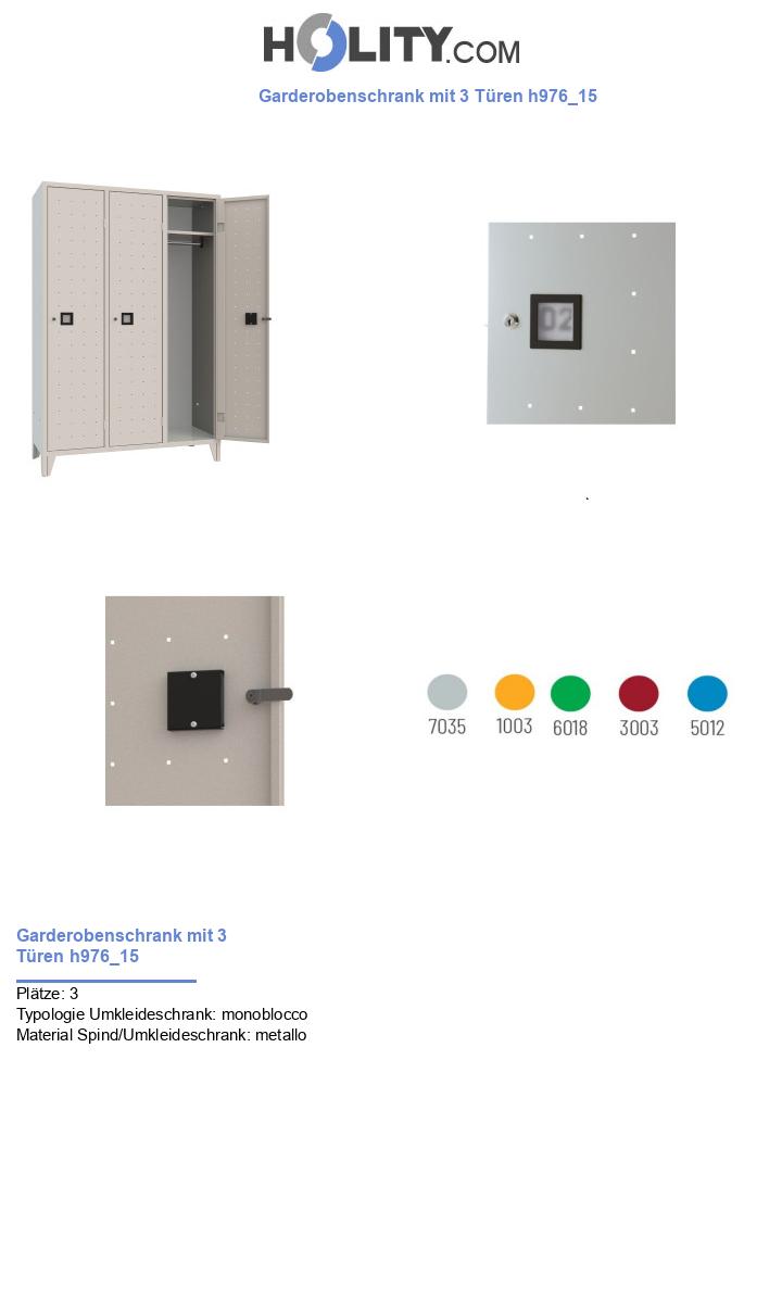 Garderobenschrank mit 3 Türen h976_15