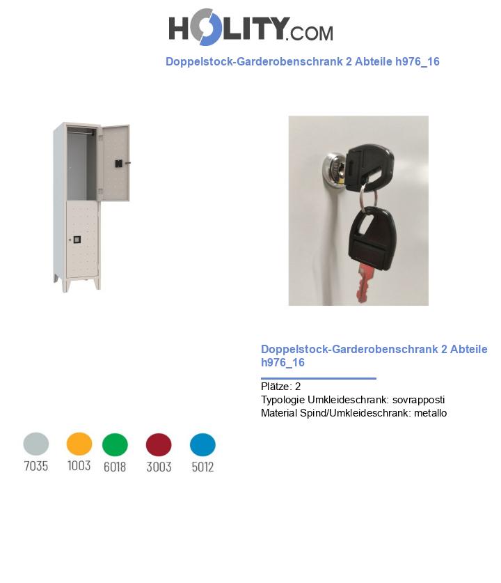 Doppelstock-Garderobenschrank 2 Abteile h976_16