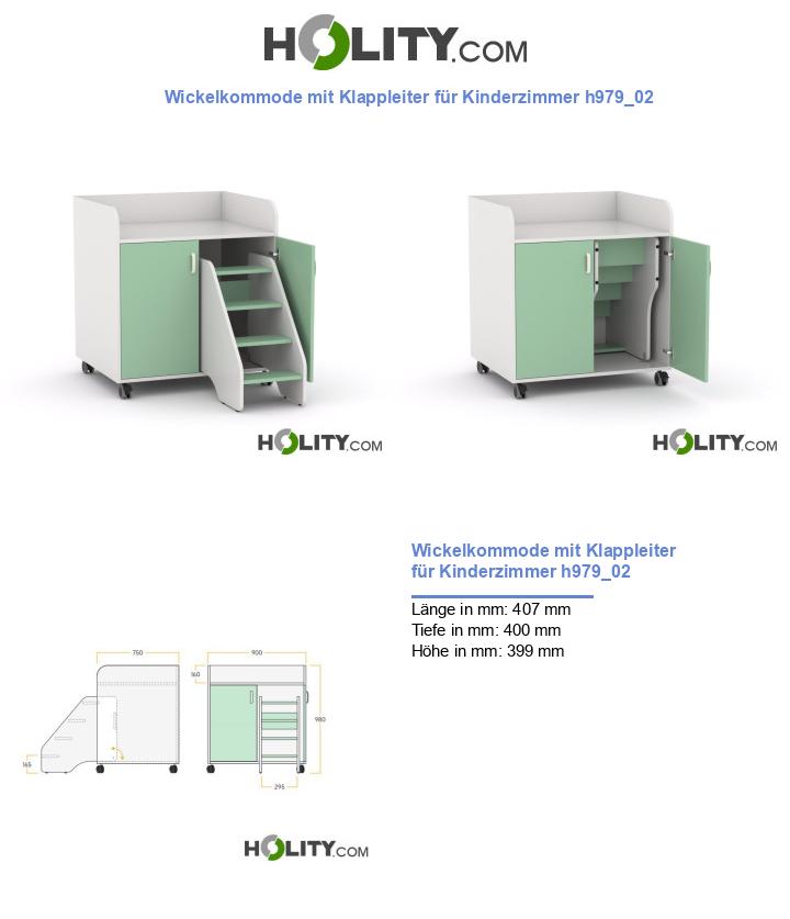 Wickelkommode mit Klappleiter für Kinderzimmer h979_02
