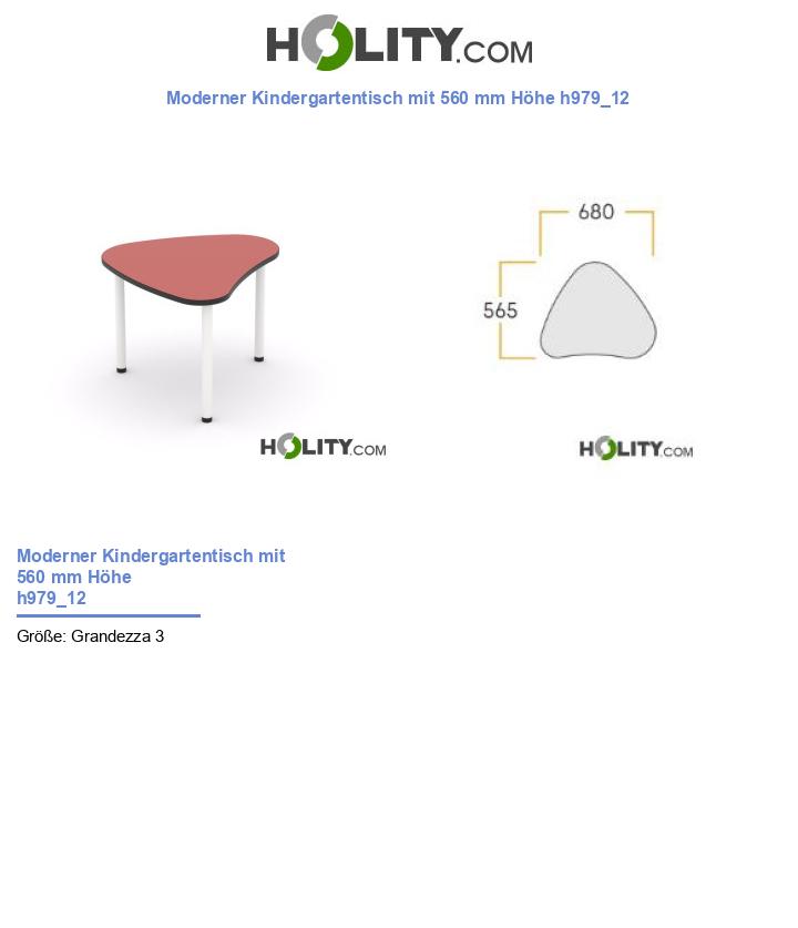 Moderner Kindergartentisch mit 560 mm Höhe h979_12