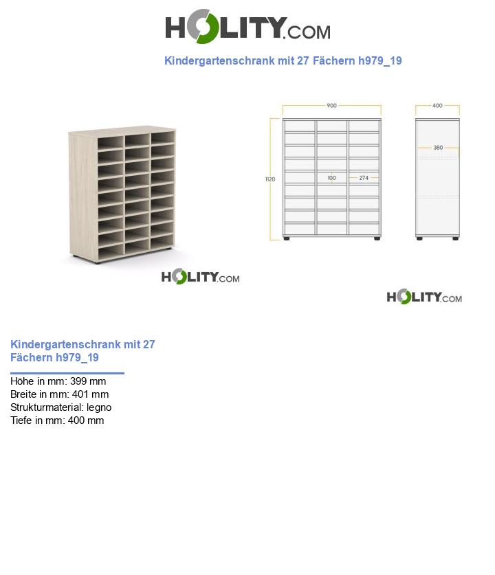 Kindergartenschrank mit 27 Fächern h979_19