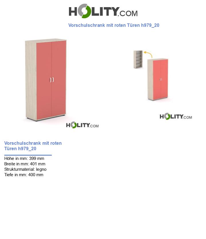 Vorschulschrank mit roten Türen h979_20