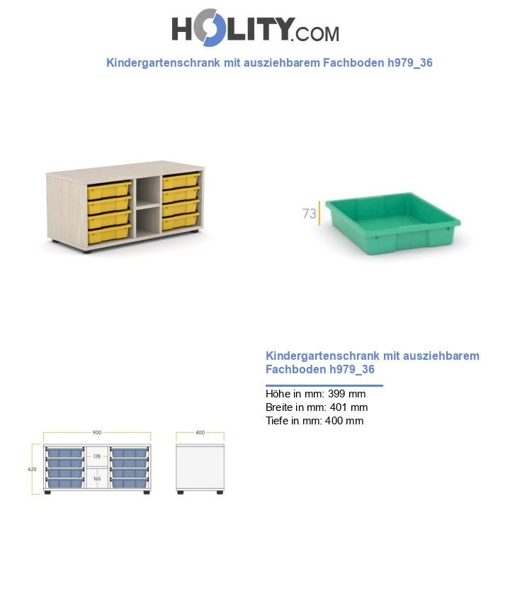 Kindergartenschrank mit ausziehbarem Fachboden h979_36