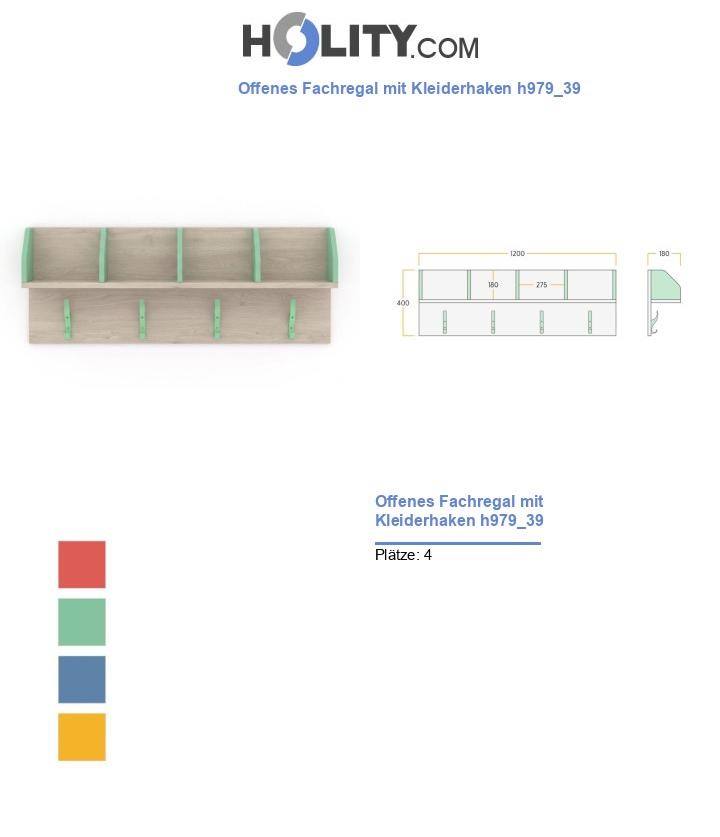 Offenes Fachregal mit Kleiderhaken h979_39