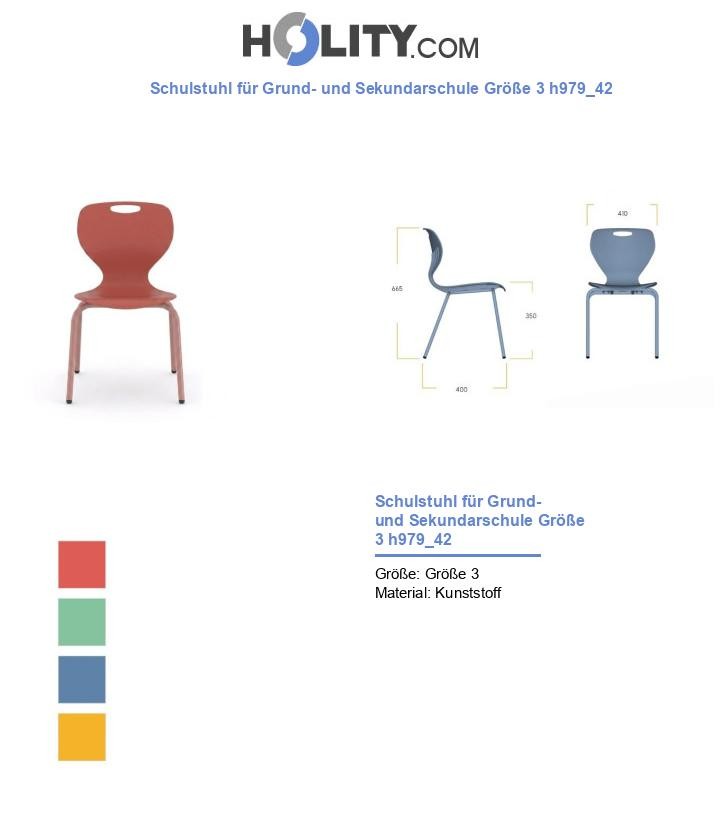 Schulstuhl für Grund- und Sekundarschule Größe 3 h979_42