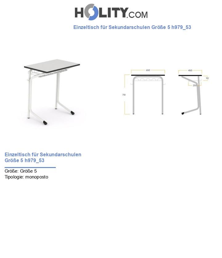 Einzeltisch für Sekundarschulen Größe 5 h979_53