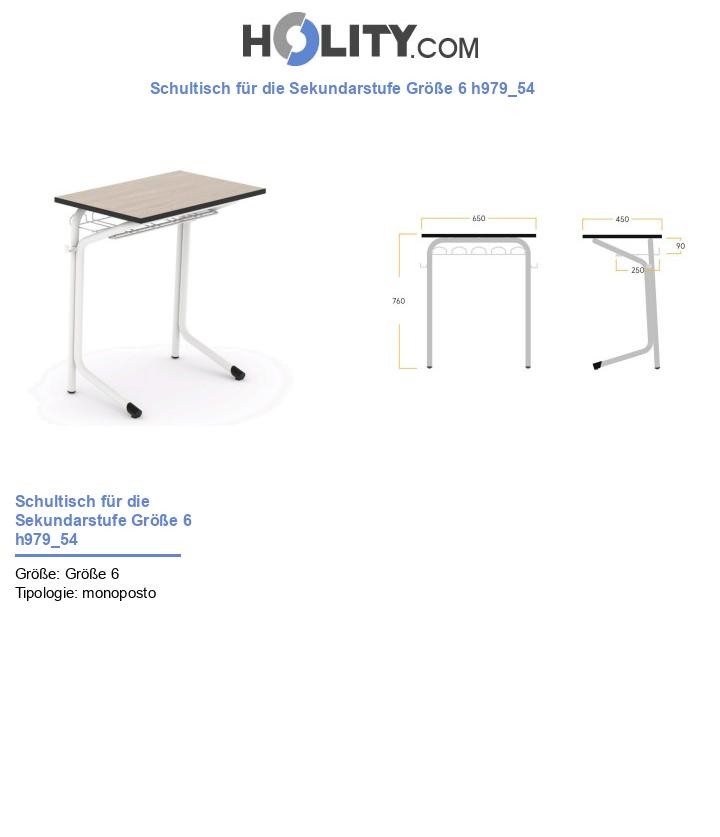 Schultisch für die Sekundarstufe Größe 6 h979_54
