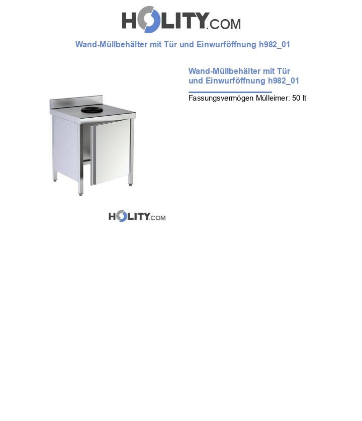 Wand-Müllbehälter mit Tür und Einwurföffnung h982_01
