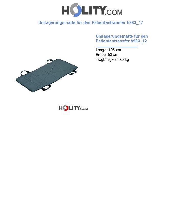 Umlagerungsmatte für den Patiententransfer h983_12