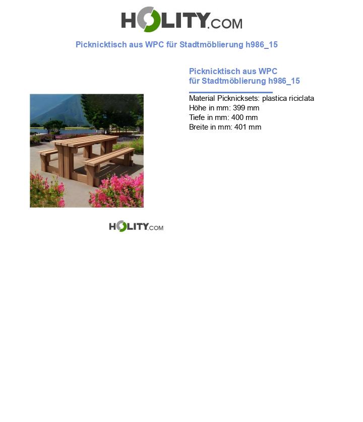 Picknicktisch aus WPC für Stadtmöblierung h986_15