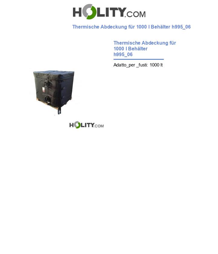 Thermische Abdeckung für 1000 l Behälter h995_06