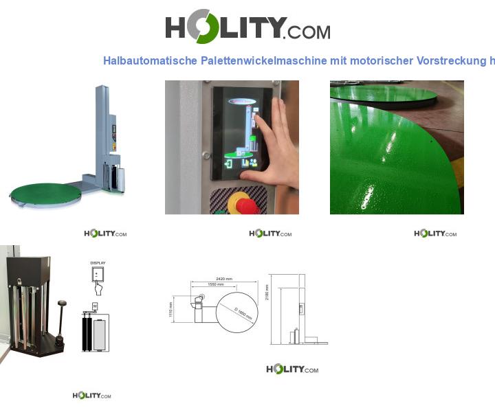 Halbautomatische Palettenwickelmaschine mit motorischer Vorstreckung h997_08