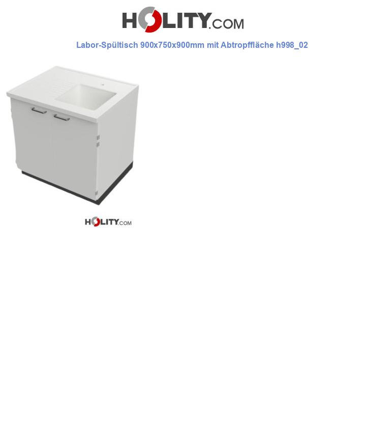 Labor-Spültisch 900x750x900mm mit Abtropffläche h998_02